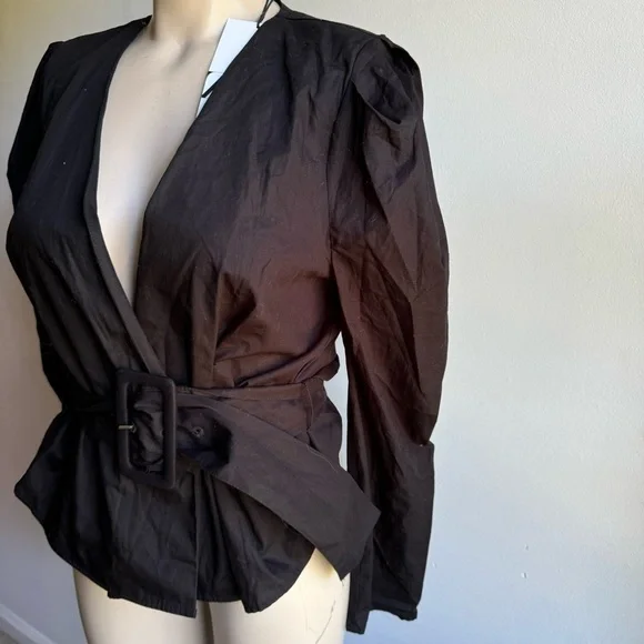 NWT Zara Wrap Top with large Buckle belt - Picture 3 of 10